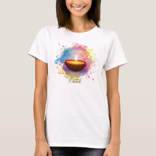 Colourful Watercolor Diwali Deepa T-Shirt