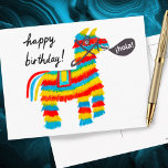Colourful Watercolor Donkey Piñata HAPPY BIRTHDAY Postcard<br><div class="desc">Check out this colourful and fun piñata. Add your own text too!
 
 Visit my shop for more!</div>