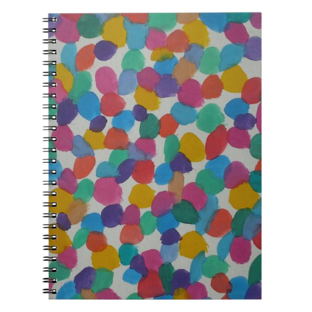Colourful Watercolor Dots Spiral Notebook (Front)