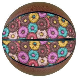 Colourful Watercolor Doughnuts with Sprinkles Patt Basketball