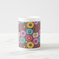 Colourful Watercolor Doughnuts with Sprinkles Patt