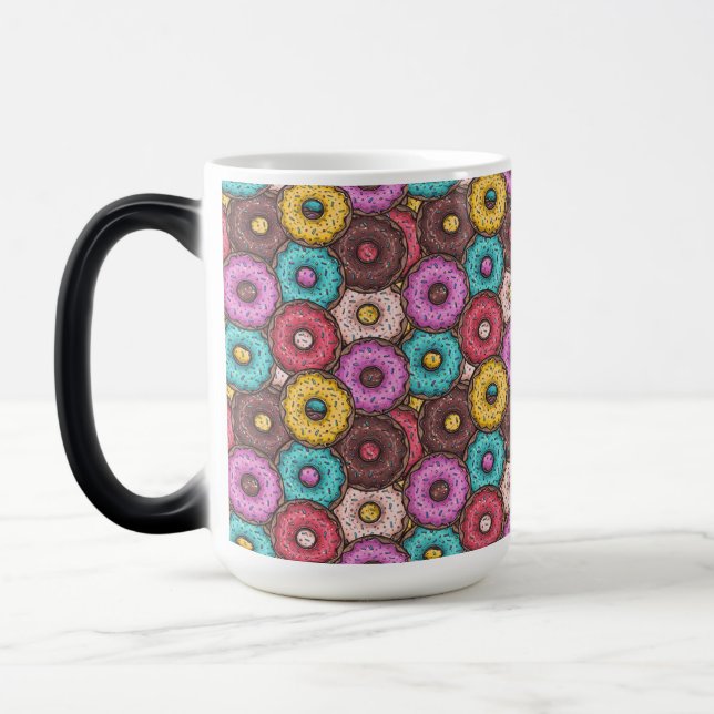 Colourful Watercolor Doughnuts with Sprinkles Patt Magic Mug (Left)