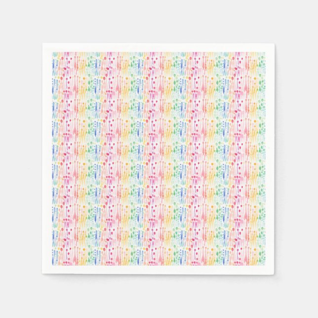 Colourful Watercolor Drip Seamless Pattern Napkin (Front)