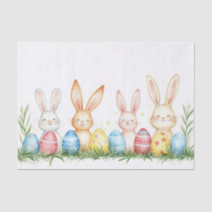 Colourful watercolor Easter Bunnies Tissue Paper