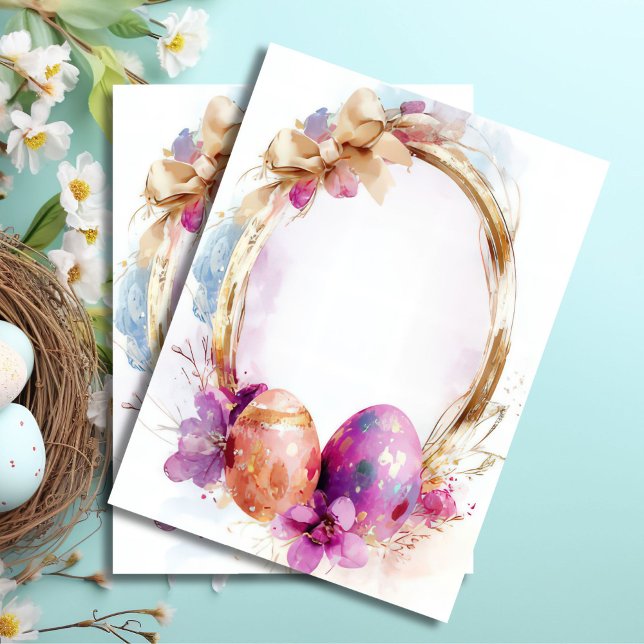 Colourful watercolor Easter Eggs and Flowers Tissue Paper (Creator Uploaded)