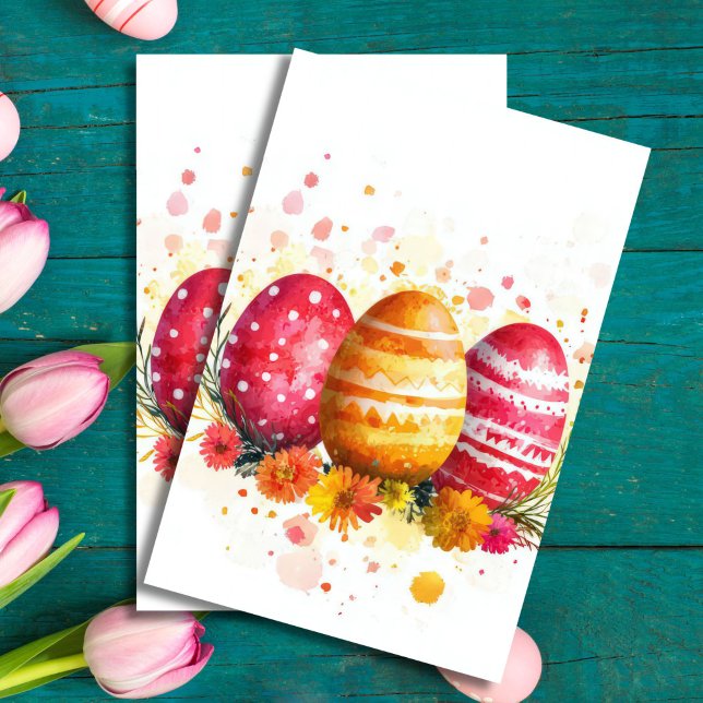 Colourful watercolor Easter Eggs and Flowers Tissue Paper (Creator Uploaded)