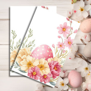 Colourful watercolor Easter Eggs and Flowers Tissue Paper