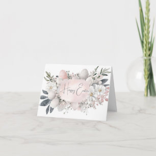Colourful Watercolor Easter Eggs Holiday Card