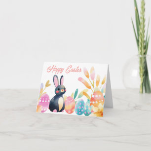 Colourful Watercolor Easter Eggs Holiday Card