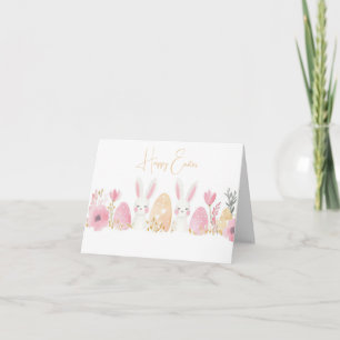 Colourful Watercolor Easter Eggs Holiday Card