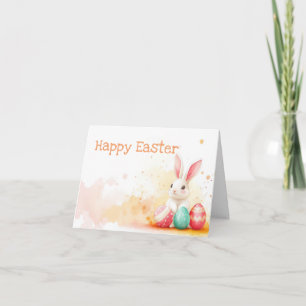 Colourful Watercolor Easter Eggs Holiday Card