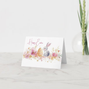 Colourful Watercolor Easter Eggs Holiday Card