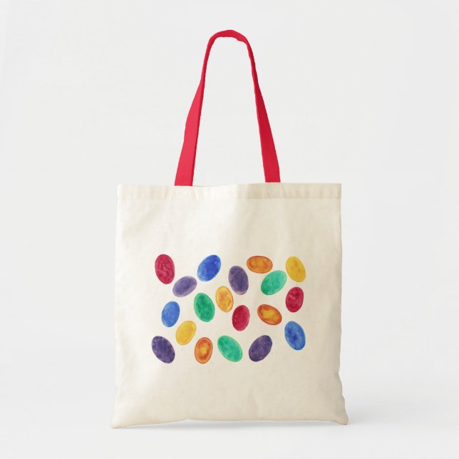 Colourful Watercolor Easter Eggs Jelly Beans Bags (Front)