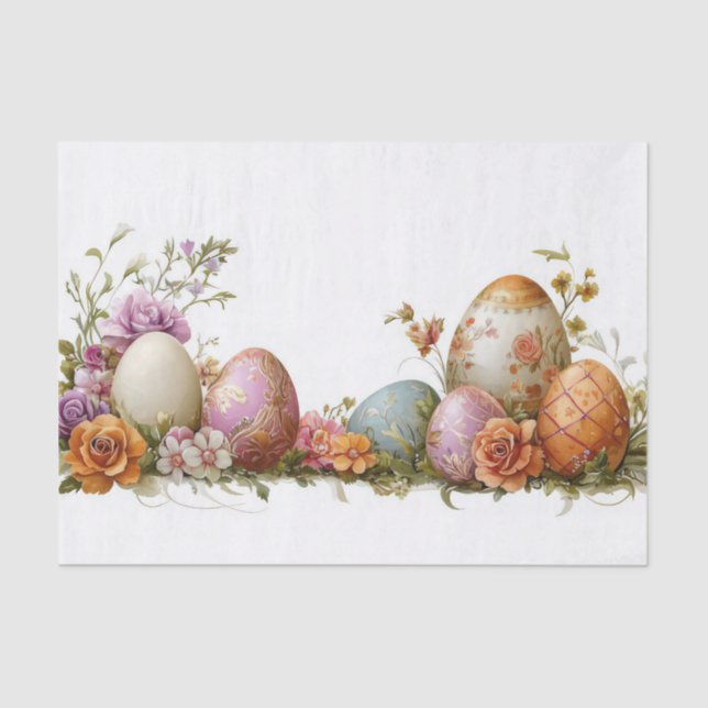 Colourful watercolor Easter Eggs Tissue Paper (Front)