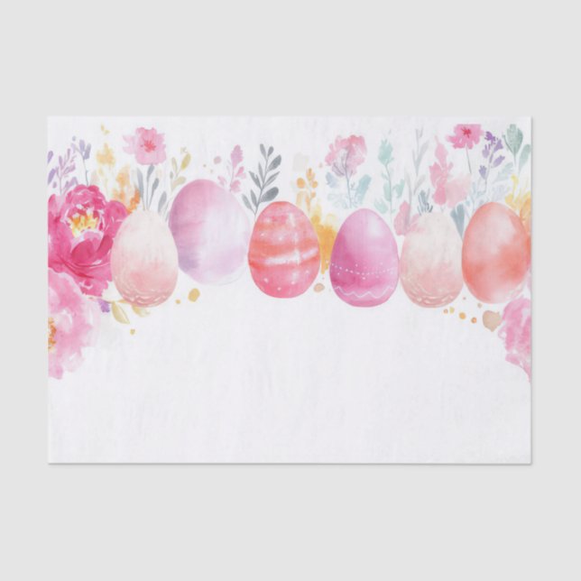 Colourful watercolor Easter Eggs Tissue Paper (Front)