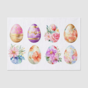 Colourful watercolor Easter Eggs Tissue Paper