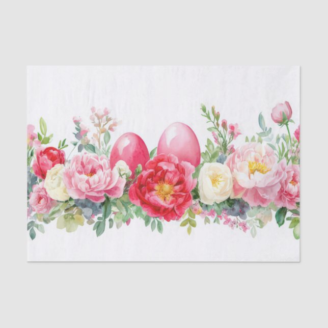 Colourful watercolor Easter Eggs Tissue Paper (Front)
