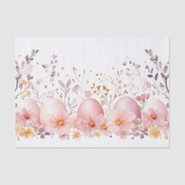 Colourful watercolor Easter Eggs Tissue Paper (Front)