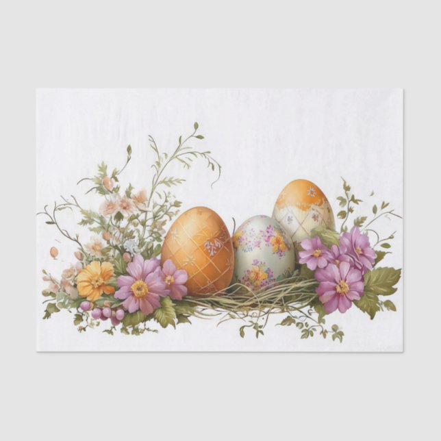 Colourful watercolor Easter Eggs Tissue Paper (Front)