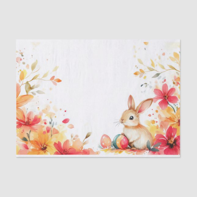 Colourful watercolor Easter Eggs Tissue Paper (Front)