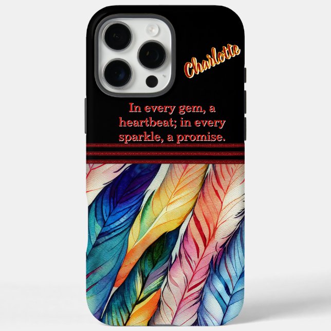 Colourful Watercolor Feathers in Harmony Case-Mate iPhone Case (Back)