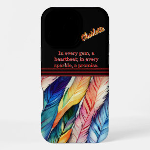 Colourful Watercolor Feathers in Harmony iPhone 16 Pro Max Case