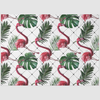 Colourful Watercolor Flamingo Series Design 17 Tissue Paper