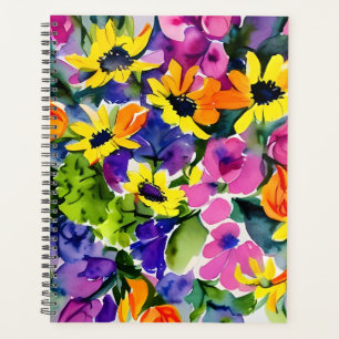 Colourful Watercolor Floral Art Planner