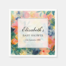 Colourful Watercolor Floral Baby Shower