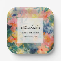 Colourful Watercolor Floral Baby Shower