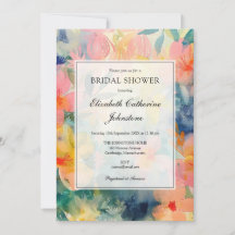 Colourful Watercolor Floral Bridal Shower