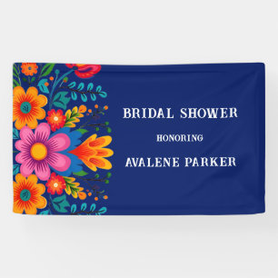 Colourful Watercolor Floral Fiesta Bridal Shower Banner