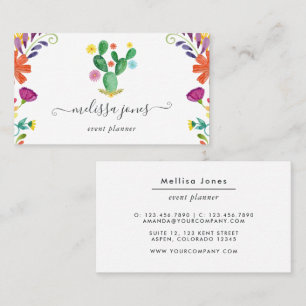 Colourful Watercolor Floral Fiesta Business Card