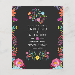 Colourful Watercolor Floral Mexican Fiesta Wedding Flyer