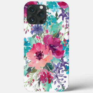 Colourful Watercolor Floral Pattern iPhone 13 Pro Max Case