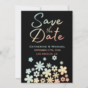 Colourful Watercolor Floral Spring Save The Date