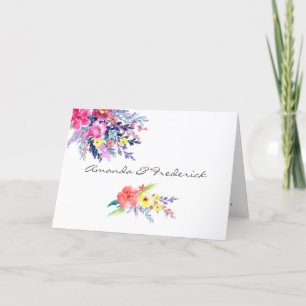 Colourful Watercolor Floral Wedding Programme