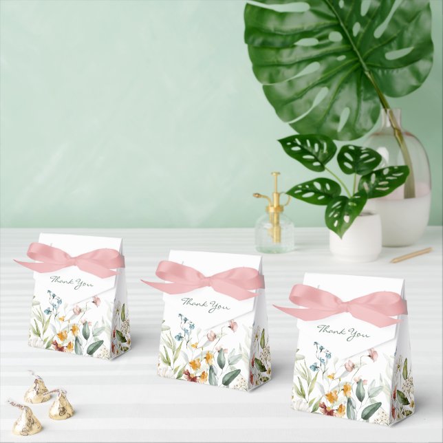 Colourful Watercolor Florals Tent Favour Box (Multiple)