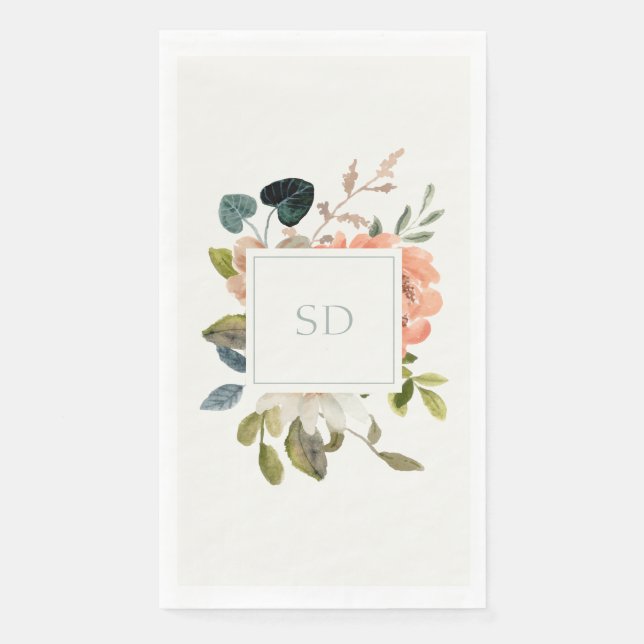 Colourful Watercolor Flower Paper Napkin (Front)