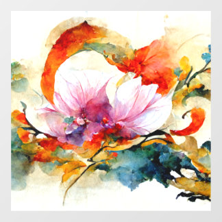Colourful watercolor flowers