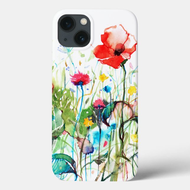 Colourful Watercolor Flowers Illustration Case-Mate iPhone Case (Back)