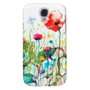 Colourful Watercolor Flowers Illustration Galaxy S4 Case