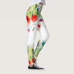 Colourful Watercolor Flowers Leggings<br><div class="desc">Colourful watercolor spring flowers illustration on white background. Available on Zazzle Groupon feed</div>