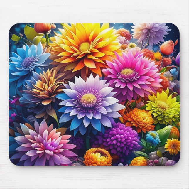 Colourful Watercolor Flowers   Mouse Pad (Front)