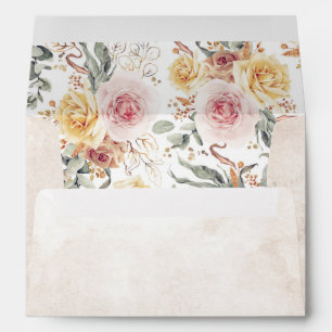 Colourful Watercolor Flowers Pattern Botanical Envelope