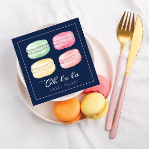 Colourful Watercolor French Macaron Bakery & Sweet Square Business Card
