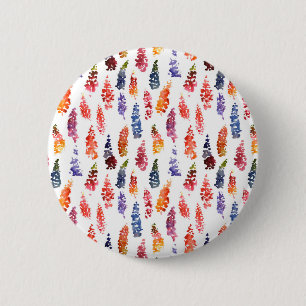 Colourful Watercolor girly lupine flowers pattern 6 Cm Round Badge
