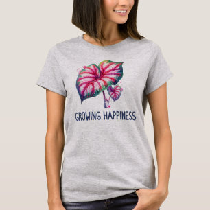 Colourful Watercolor Growing Happiness Caladium T-Shirt