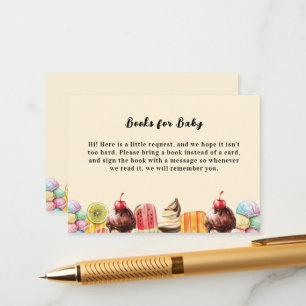 Colourful Watercolor Ice Cream Sweet Baby Shower Enclosure Card