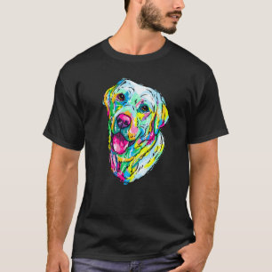 Colourful Watercolor Labrador Retriever Portrait L T-Shirt